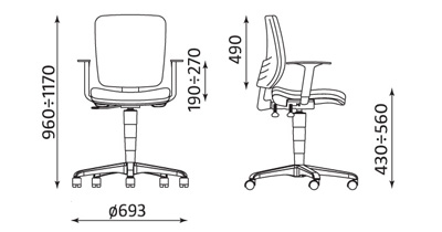 Wymiary krzesła Drop