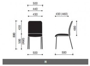 Krzesło konferencyjne Sun wymiary (1)