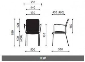 Krzesło konferencyjne Sun wymiary (2)