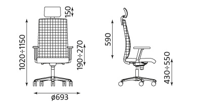 Wymiary krzesła Sit Net