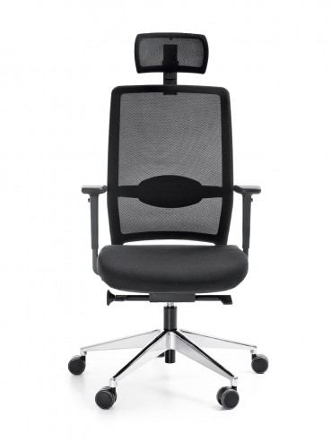 Krzesło biurowe z oparciem siatkowym Veris NET 101SFL chrom P48PU